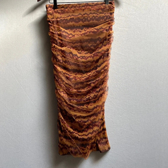 Zara Ruched Tulle Midi Skirt Size  S - Picture 2 of 8